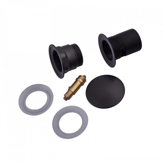 Донний клапан для умивальника з переливом Koer PW-03-05 1 1/4'' (кнопка) (Чорний) (KR3396)