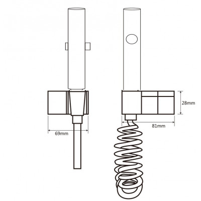 Кран для гігієнічного душу та бачка унітаза Champion PHS-333 BLACK з лійкою (CH6553)