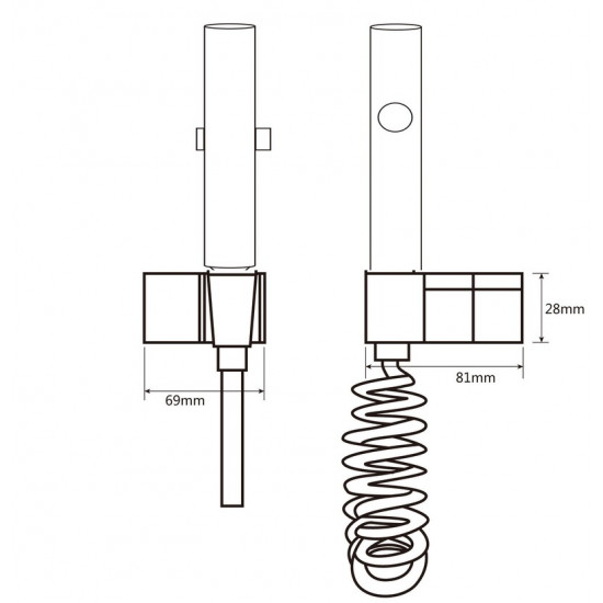 Кран для гігієнічного душу та бачка унітаза Champion PHS-333 BLACK з лійкою (CH6553)