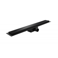 Душевой трап из нержавеющей стали Koer FD08-70x500-GLASS Black 70x500мм со стеклянной панелью (KR5139)