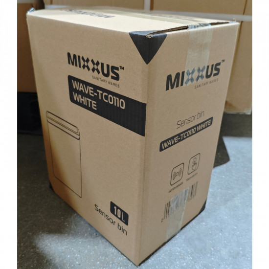 Відро для сміття сенсорне прямокутне Mixxus WAVE-TC0110 White 10 л колір білий (MI7073)