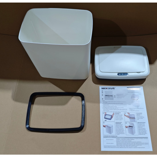 Відро для сміття сенсорне прямокутне Mixxus WAVE-TC0110 White 10 л колір білий (MI7073)