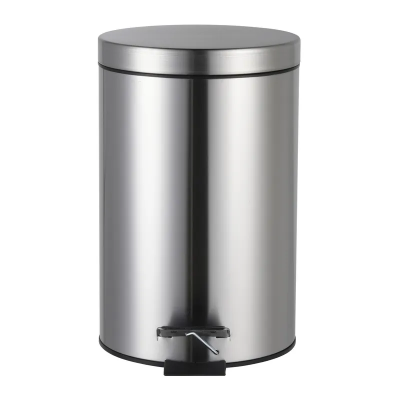 Відро для сміття з плавним закриттям кругле Zerix Solo-TC0205 SS Color 5л колір нержавійка (ZX5888)