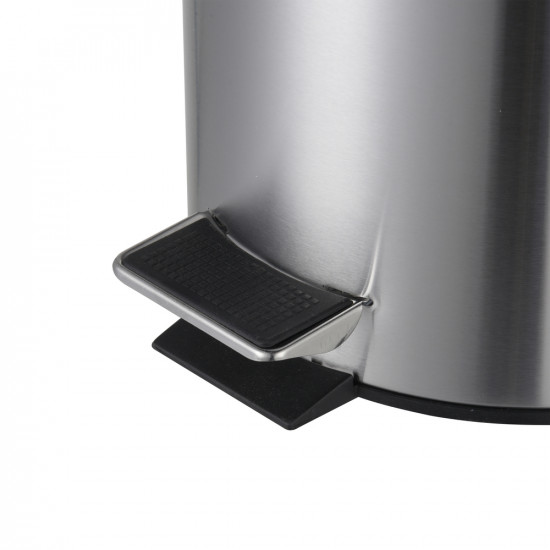 Відро для сміття з плавним закриттям кругле Zerix Solo-TC0205 SS Color 5л колір нержавійка (ZX5888)