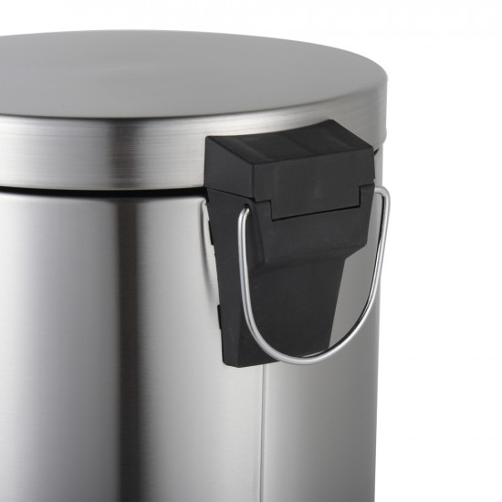 Відро для сміття з плавним закриттям кругле Zerix Solo-TC0205 SS Color 5л колір нержавійка (ZX5888)