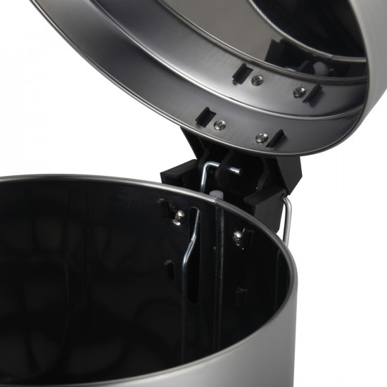 Відро для сміття з плавним закриттям кругле Zerix Solo-TC0205 SS Color 5л колір нержавійка (ZX5888)