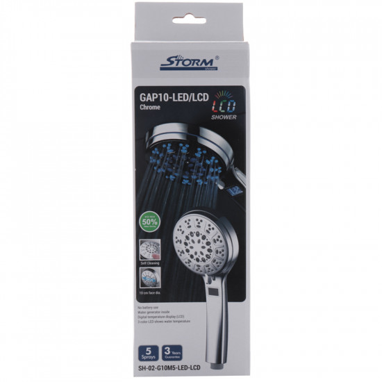 Лійка для душу Storm SH-02-G10M5-LED-LCD (ST0003)