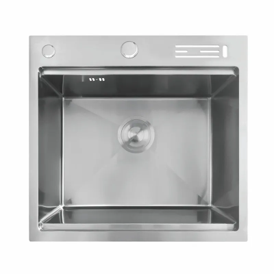 Мойка Mixxus MH5050-SK NANO-SILVER (3.0/0.8) с н.ст. со ступенькой для сушки, с подставкой под ножи (нерж.)