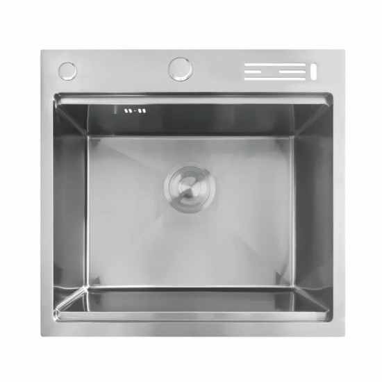 Мойка Mixxus MH5050-SK NANO-SILVER (3.0/0.8) с н.ст. со ступенькой для сушки, с подставкой под ножи (нерж.)