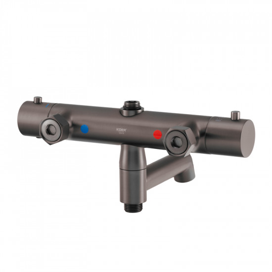 Душова колонна з термостатичним змішувачем Koer KB-57029-07 3 функції, колір графіт (KR5498)