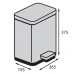Ведро для мусора с плавным закрытием прямоугольное Koer TC-010315-02 15 л цвет нержавейка (KR5603)