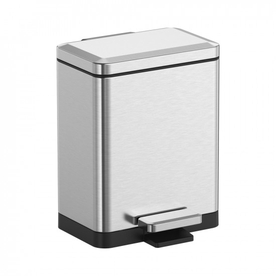 Ведро для мусора с плавным закрытием прямоугольное Koer TC-010315-02 15 л цвет нержавейка (KR5603)