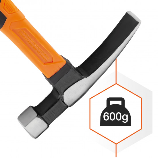 Молоток каменяра Polax з фібергласовою ручкою 600 г (36-050)