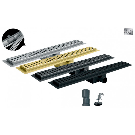 Душовий трап із нержавіючої сталі SUS304 Koer FD35-70x600 Black (KR3272)