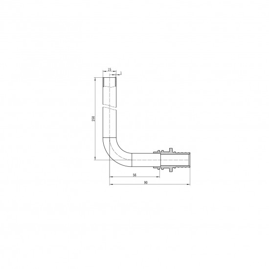 Трубка Г-подібна для приєднання радіатора Koer KA.D20-250 - 20(2.8mm) x 15-250mm (KR4903)