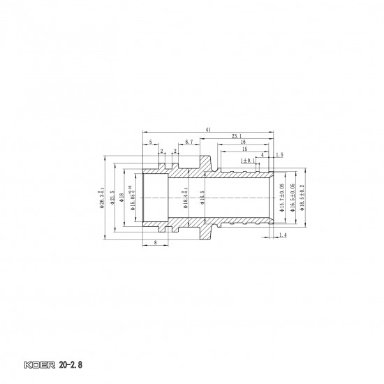 Трубка Г-подібна для приєднання радіатора Koer KA.D20-250 - 20(2.8mm) x 15-250mm (KR4903)