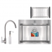 Набір Mixxus SET-6045-200x1.0-Satin (мийка + змішувач + диспенсер + сушка для посуду) (MX0584)