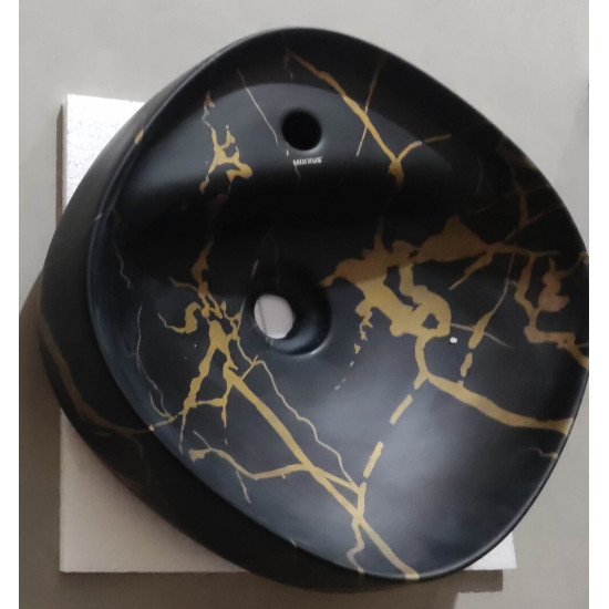 Раковина накладная MIXXUS PREMIUM WAVE-0201 MARBLE 430х430х150mm с отверстием под смеситель (MP6536)