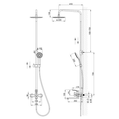 Душова колона зі змішувачем Mixxus Premium MONE 009-J (MI6772)