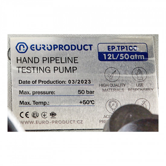 Гидравлический ручной пресс Europroduct EP.TP100 для PPR труб (12л, 50АТМ) (EP6097)