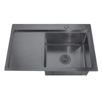 Мийка Zerix ZH7849R-215 Nano-Black (3.0/0.8) з нержавіючої сталі (MX1592)