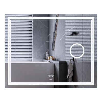 Зеркало Mixxus Premium QUADRO MR20-100x80 (LED Touch, Anti-fog, димер, линза) (MP6623)