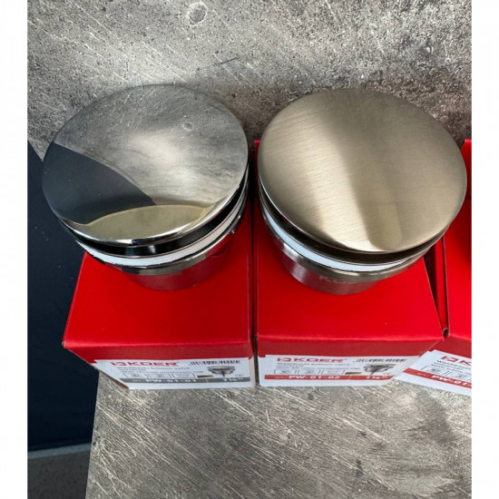 Донний клапан для умивальника Koer PW-01-02 1 1/4'' (кнопка) (Колір нерж) (KR3401)