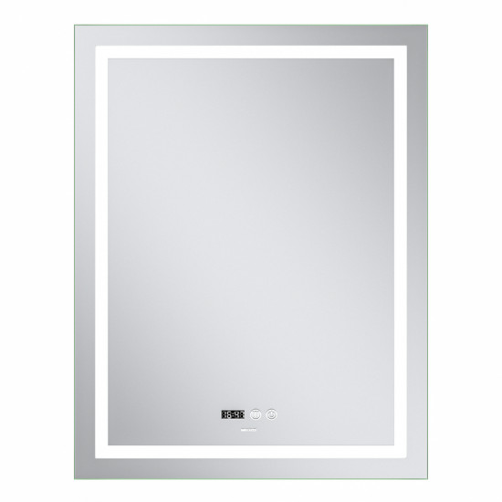 Зеркало Mixxus Premium FLASH MR21-70x90 (LED Touch, Anti-fog, диммер, часы) (MP6618)