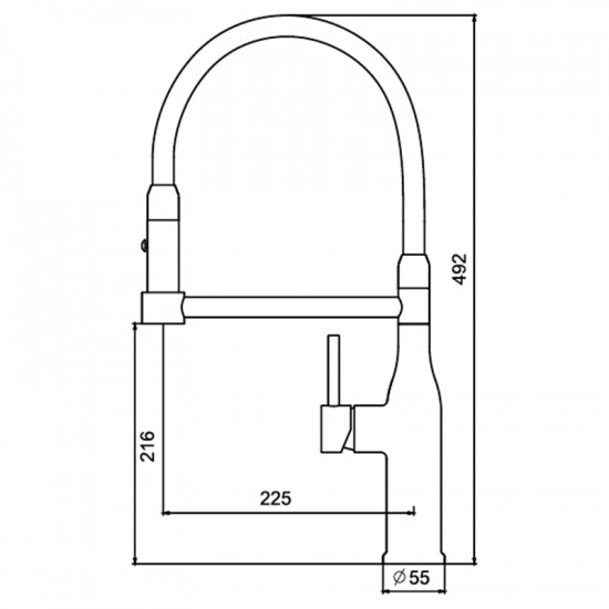 Кухонний змішувач з силіконовим виливом KOER KI-70005-07 (нерж. сталь) (KR3389)