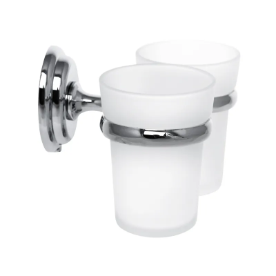 Держатель для щёток с 2 стаканами настенный Zerix LR1508 (LL1410)