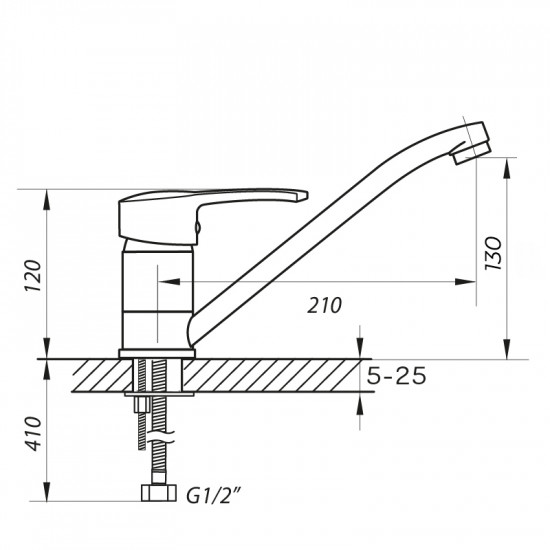 Змішувач для кухні Zerix PED-A 279 (ZX0062)