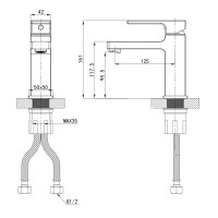 Змішувач для умивальника Mixxus Premium DANTE 001 NUT White-Chrome (MI6792)
