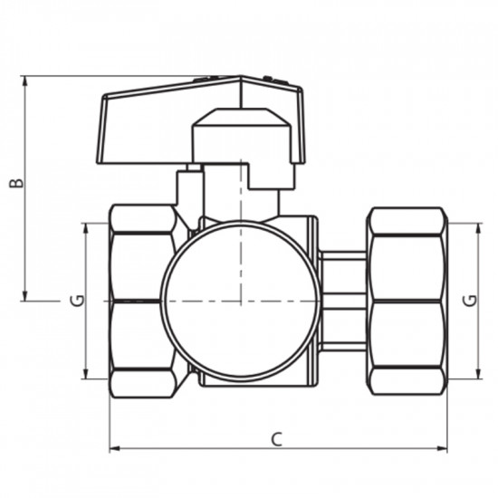 Кран ГГМ с накидной гайкой с термометром Koer KR.1034 - 1" прямой (KR2892)