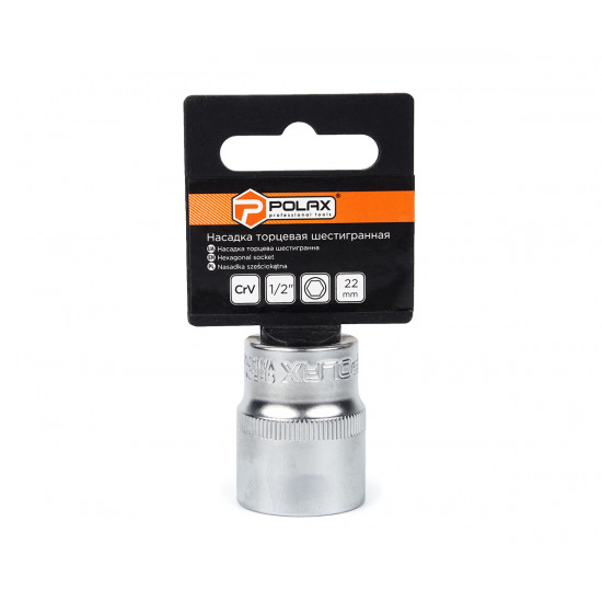 Головка торцева автомобільна шестигранна 22 мм, 1/2", Polax (25-094) Головка торцева автомобільна шестигранна 22 мм, 1/2", Polax (25-094)