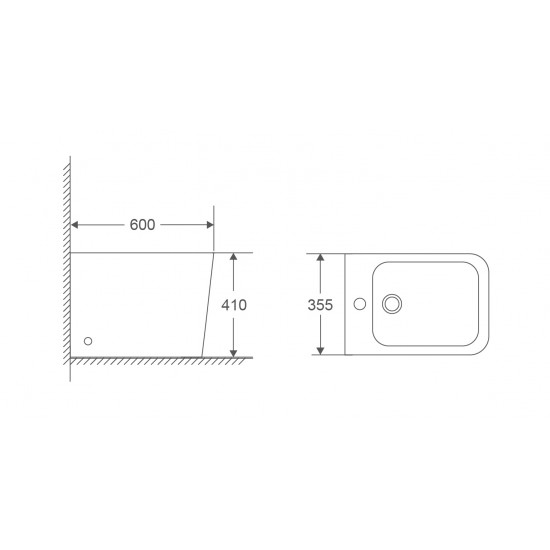 Біде підлогове MIXXUS PREMIUM QUADRO-0601 600х355х410mm (MP6589)