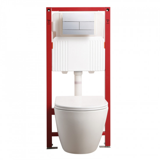 Комплект Mixxus Premium ELLIPSE-SET-2102 (в 2 ящ) Унітаз система змиву TORNADO 3.0+ Інсталяція з панеллю змиву Chrome (MP6690)