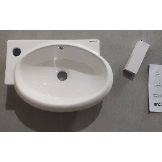 Раковина подвесная Mixxus Premium DIVERSE-1201-R 400х215х140mm с отверстием под смеситель и переливом (MP6506)