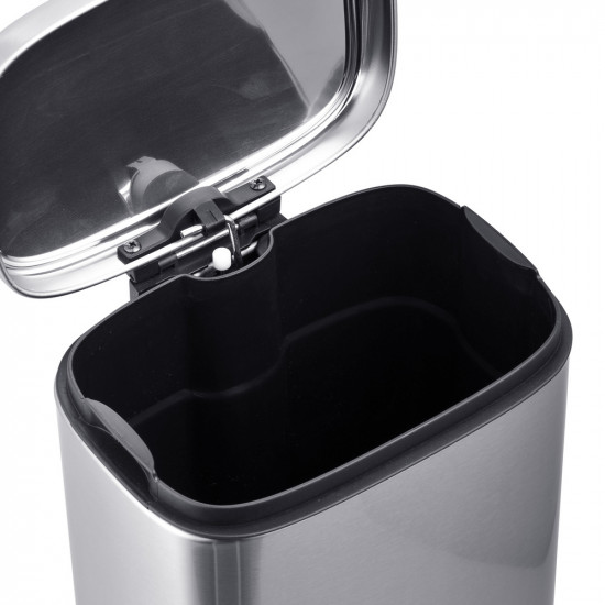 Відро для сміття з плавним закриттям прямокутне Mixxus Premium Style-TC0305 SS Color 5л колір нержа