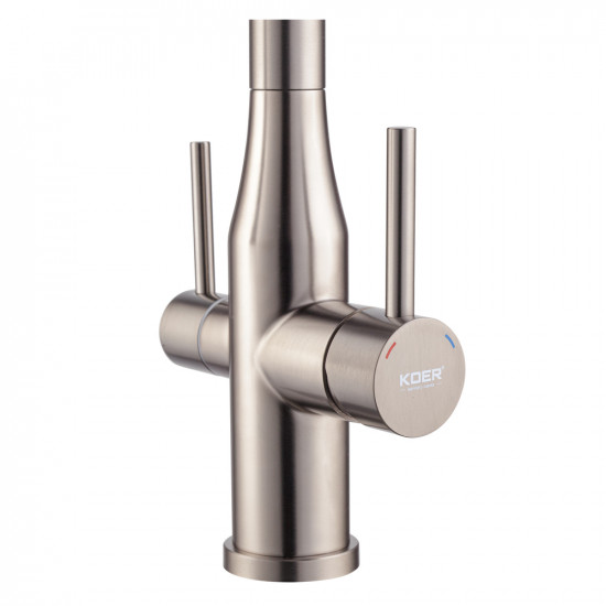 Змішувач для кухні Koer KI-72024-07 з виходом для питної води (нерж. сталь) (KR5013)