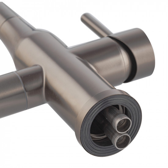 Змішувач для кухні Koer KI-72024-07 з виходом для питної води (нерж. сталь) (KR5013)