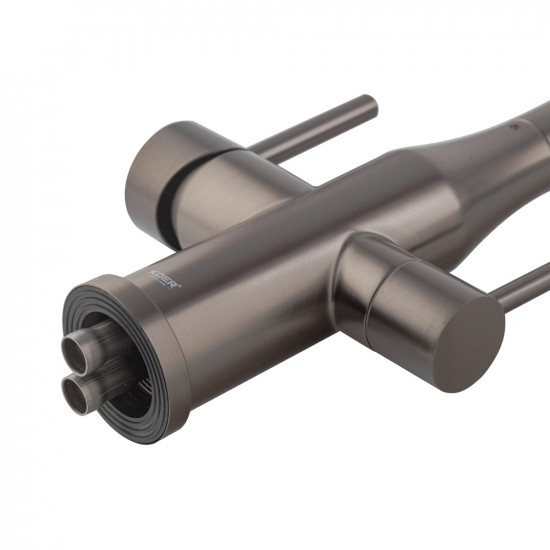 Змішувач для кухні Koer KI-72024-07 з виходом для питної води (нерж. сталь) (KR5013)