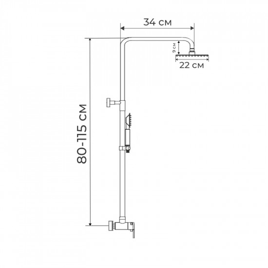 Душова колона зі змішувачем Haiba SIRIUS 003-J (HB0777)