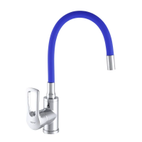 Смеситель для кухни Zerix SAR 181 с синим силиконовым выливом (ZX2676)