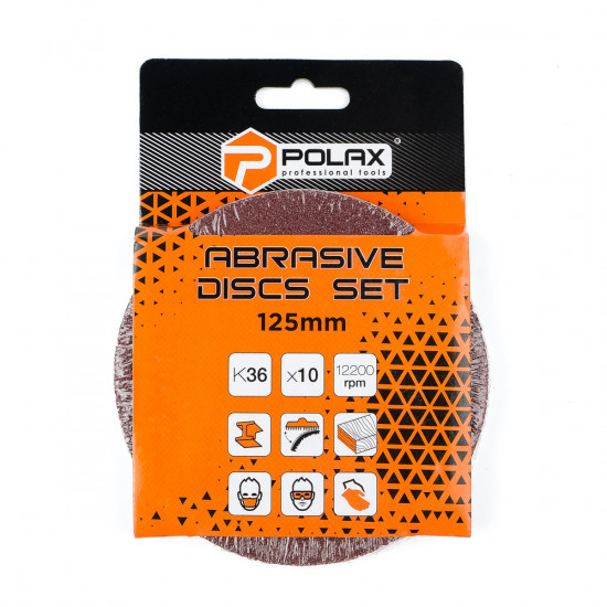 Шліфувальний круг Polax на липучці самозачіпній 125 мм, зерно К36 (54-046) Шліфувальний круг Polax на липучці самозачіпній 125 мм, зерно К36 (54-046)