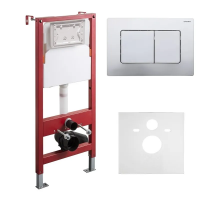 Комплект установки для унитаза Koer KT-0502-01 (с пан. слива KT-0602-01 Хром + звукоиз.) (KR51