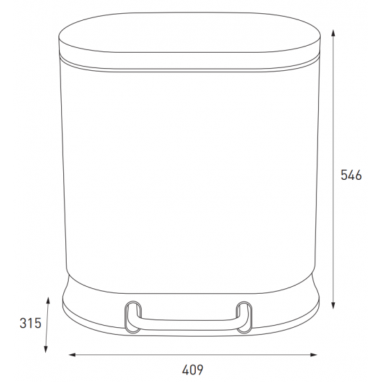 Відро для сміття з плавним закриттям овальне Mixxus Premium Strong-TC0120 SS Color 20л колір наржав