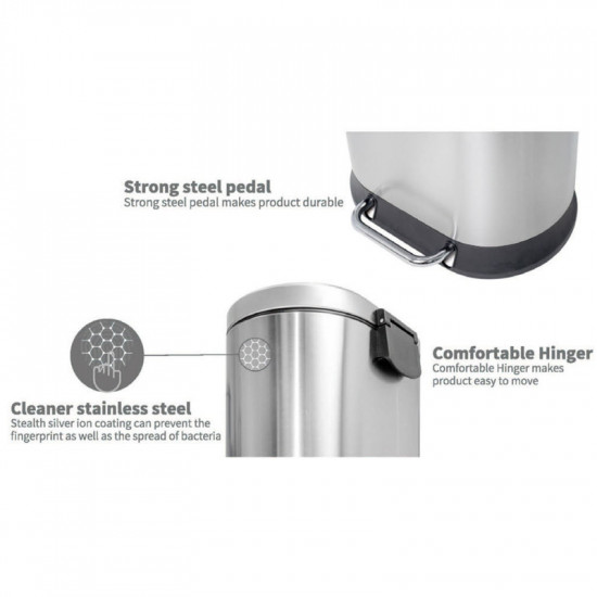 Відро для сміття з плавним закриттям овальне Mixxus Premium Strong-TC0120 SS Color 20л колір наржав