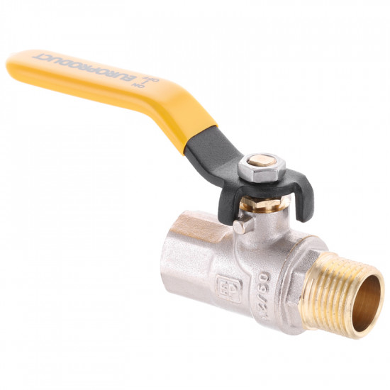 Кран кульовий Europroduct EP.211 - 1/2" FM ГШВ YELLOW, ручка "важіль" жовта (EP2951)