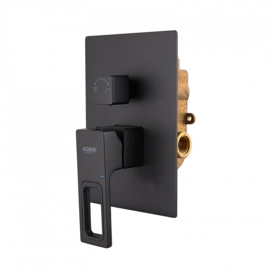 Вбудована душова система із змішувачем Koer KB-66009-05 (Колір чорний) (KR3509)