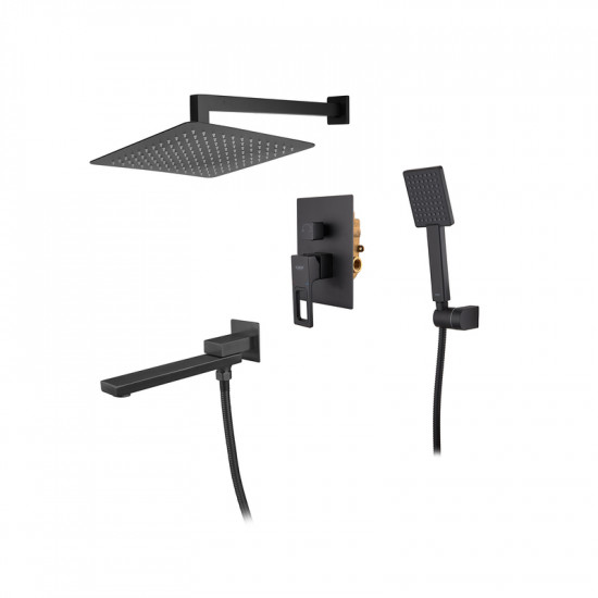 Вбудована душова система із змішувачем Koer KB-66009-05 (Колір чорний) (KR3509)